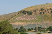 logo shows on the hillside la cofradia distillery